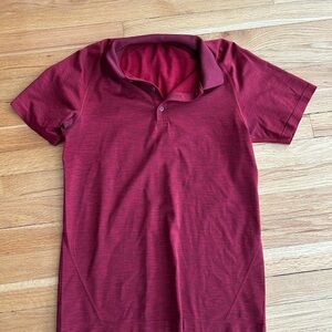 Lululemon men’s size small red maroon polo shirt